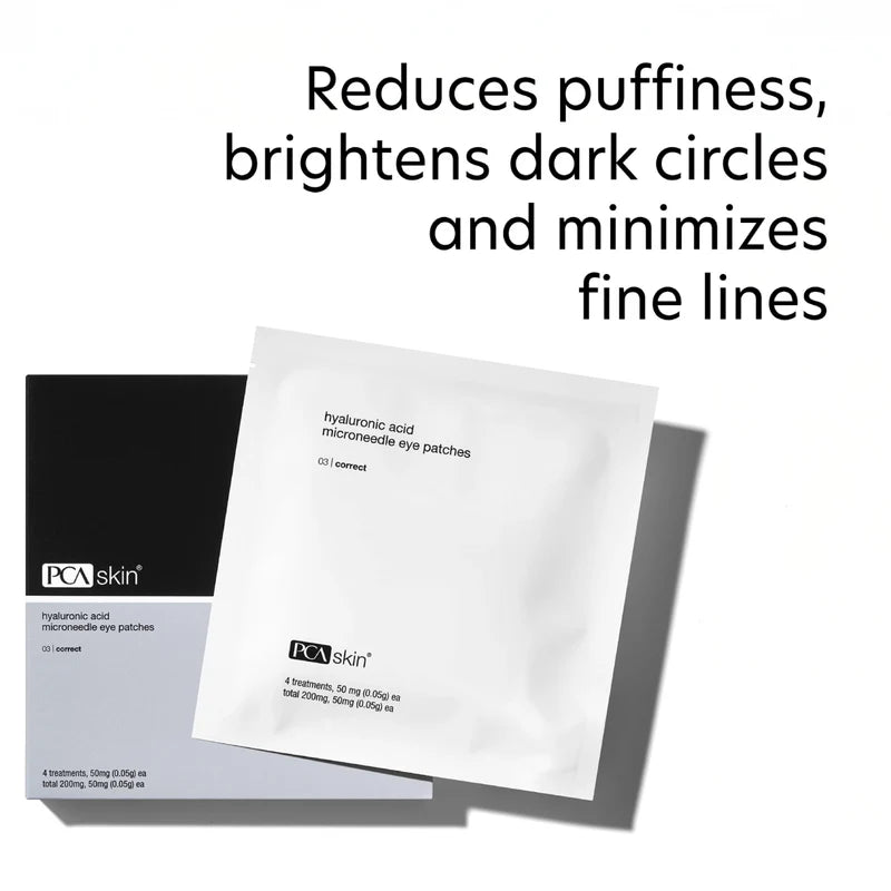 Hyaluronic acid microneedle eye patches