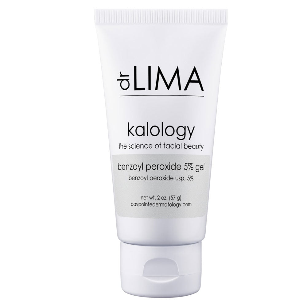 Dr. Lima kalology benzoyl peroxide 5% gel tube on a white background