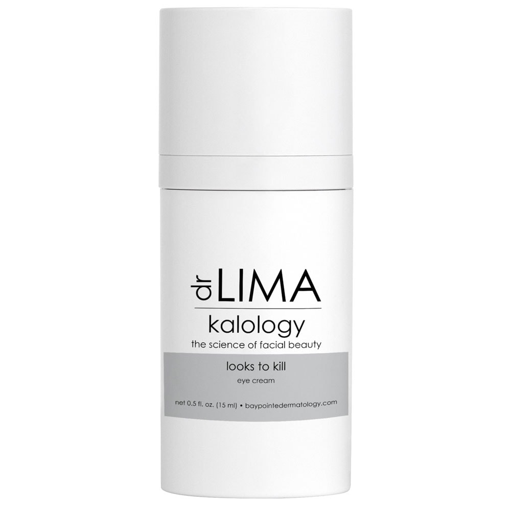 Dr. Lima looks to kill eye cream container on a white background