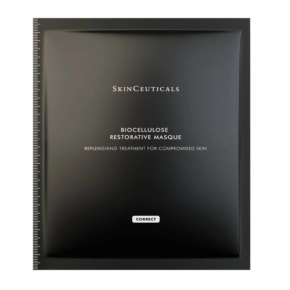 SkinCeuticals Biocellulose Restorative Masque packaging on a white background