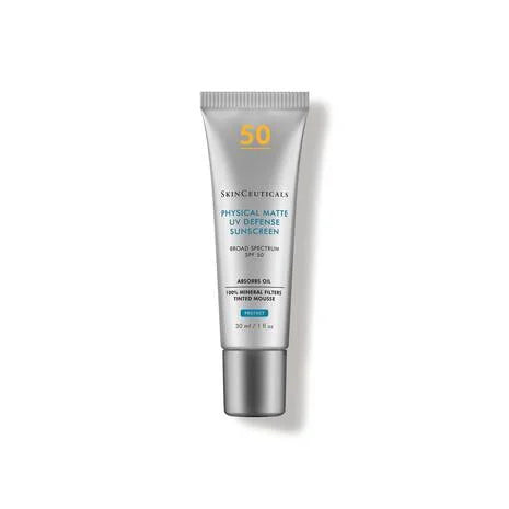 Tube of SkinCeuticals Physical Matte UV Defense Sunscreen on a white background