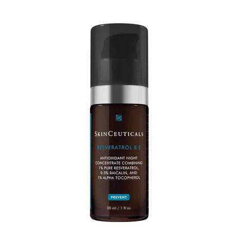 SkinCeuticals Resveratrol B E skincare bottle on a white background